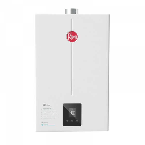 Aquecedor a Gás Digital Rheem 20 Litros GLP/GN Branco
