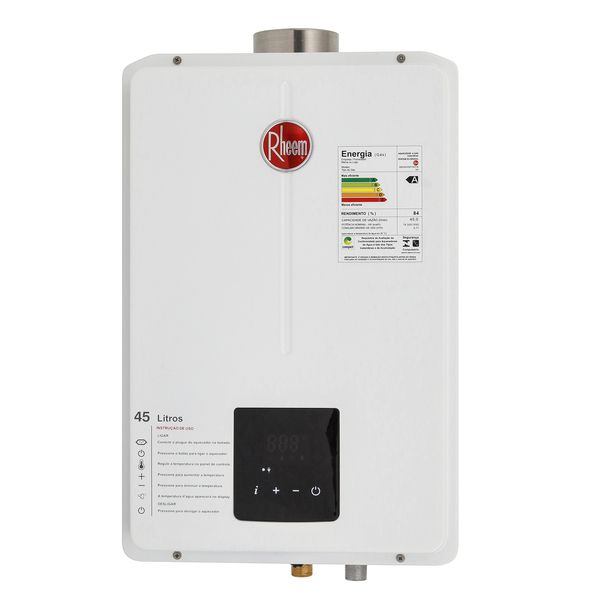 Aquecedor a Gás Digital Rheem 45 Litros GLP/GN Branco